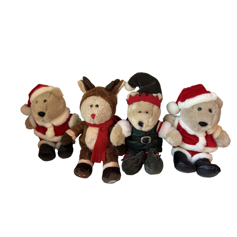 Starbucks Bearista Bear Christmas Plush 2 Santa Outifts, Elf & Reindeer Vintage